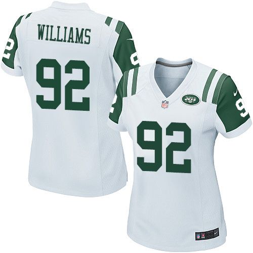 Nike Jets #92 Leonard Williams White Women's Stitched NFL Elite Jersey - Click Image to Close